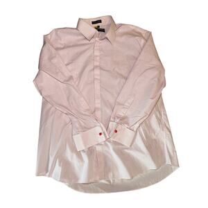 Stacy Adams Men's Long Sleeve Button Up.  Red/Blue Polka Dot. 16 1/2 32/33